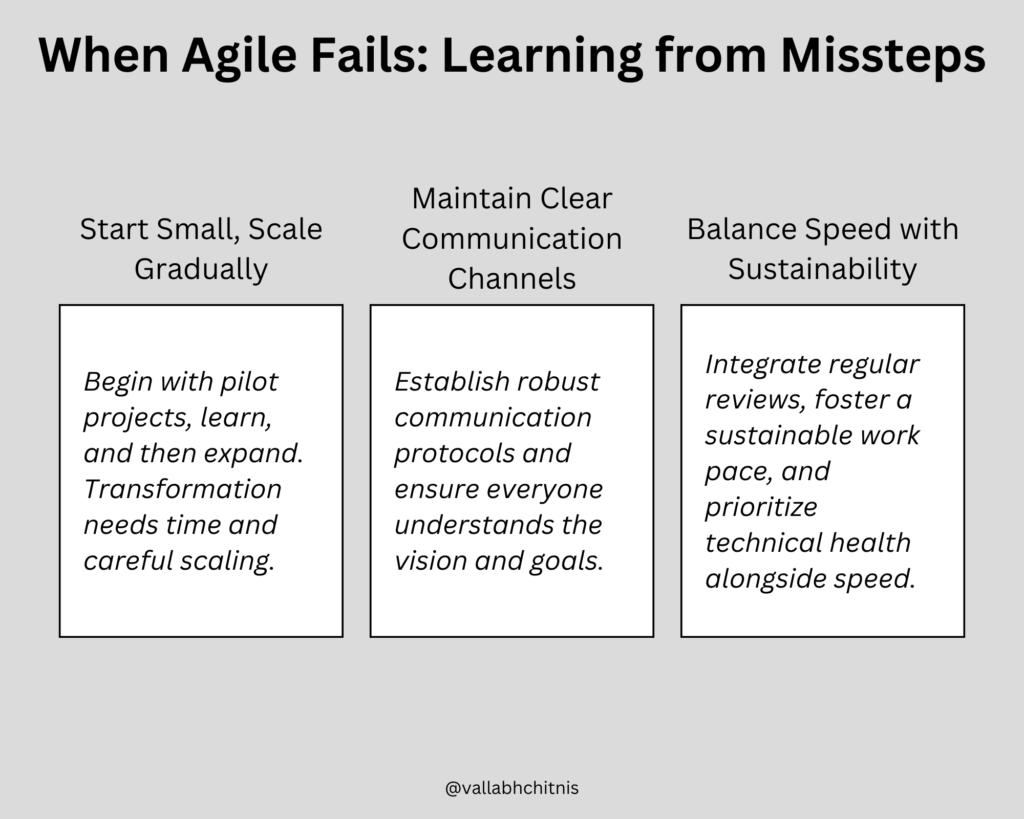 Vallabh Chitnis | Leadership | Product Management | When Agile Fails: Learning from Missteps